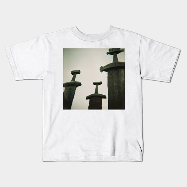 Sverd i Fjell - Monumental Sculpture in Norway - Lomography Medium Format Diana F+ Kids T-Shirt by ztrnorge